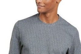 Alfani Men's Classic Fit Stretch Stripe Knit Sweatshirt Gray