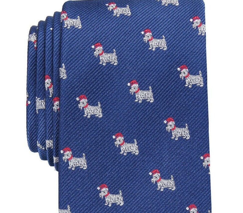 Club Room Men's Santa Scotty Tie Navy Size Regular