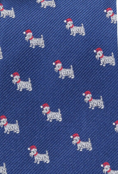 Club Room Men's Santa Scotty Tie Navy Size Regular