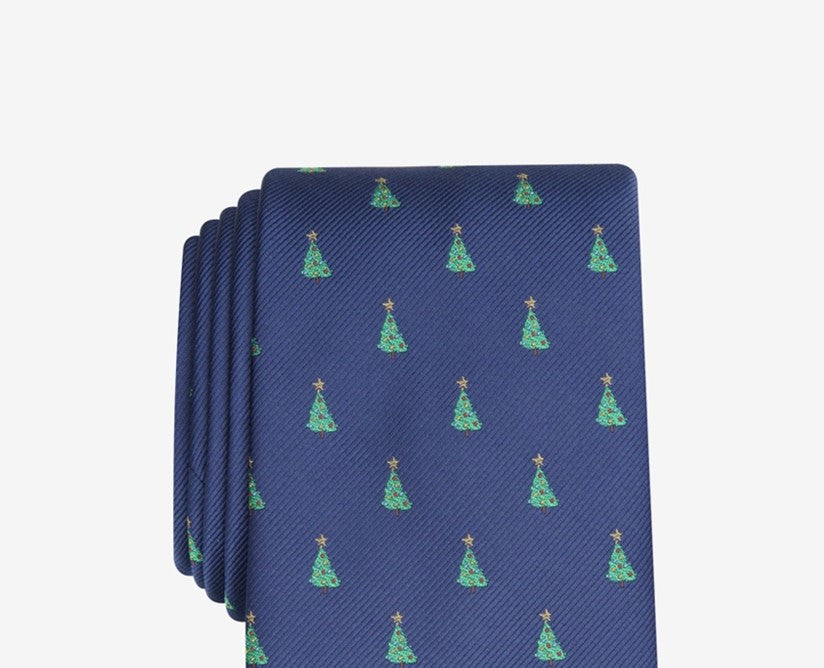 Club Room Men's Classic Evergreen Neat Tie Blue Size Regular