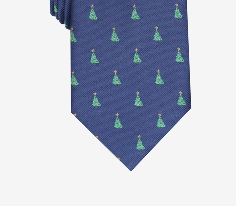 Club Room Men's Classic Evergreen Neat Tie Blue Size Regular