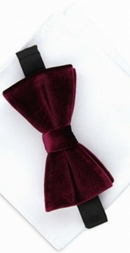 Alfani Men's Pre-Tied Velvet Bow Tie & Pocket Square Set Red Size Regular