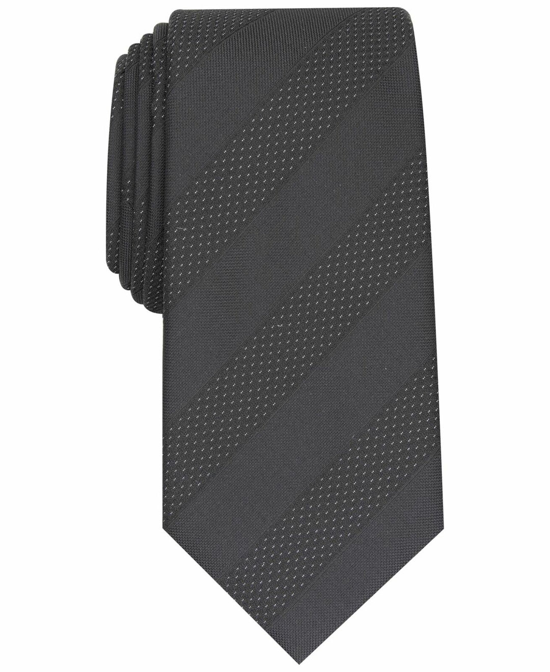 Alfani Men's Slim Stripe Tie Black Size Regular