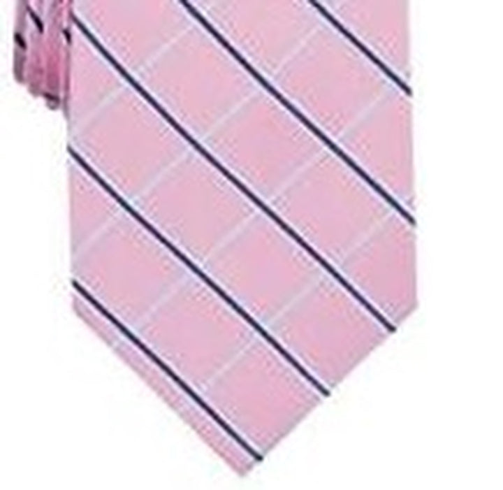 Club Room Men's Classic Grid Tie Pink Size Regular