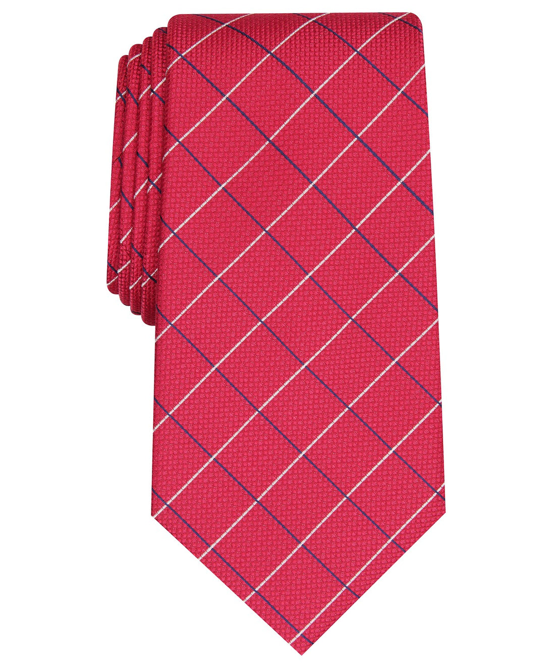 Club Room Men's Classic Grid Tie Red Size Regular