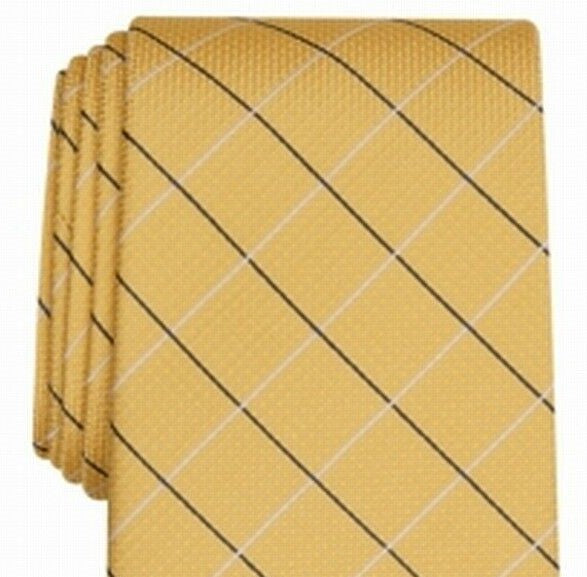 Club Room Men's Classic Grid Tie Yellow Size Regular