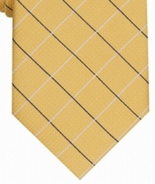 Club Room Men's Classic Grid Tie Yellow Size Regular