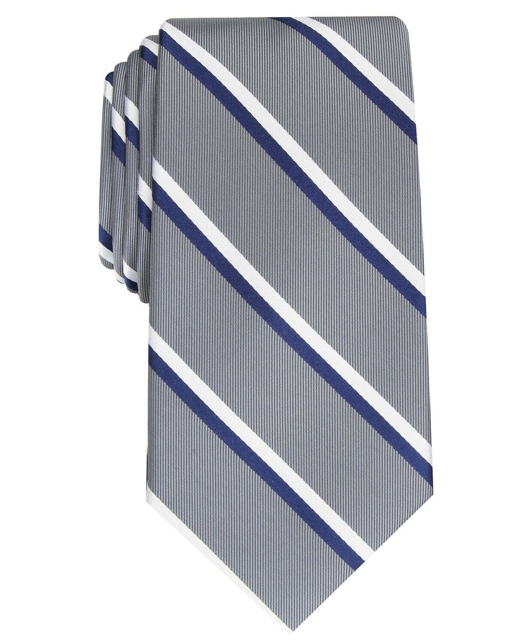 Club Room Men's Classic Stripe Tie Gray Size Regular