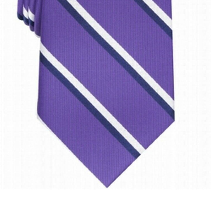 Club Room Men's Classic Stripe Tie Purple Size Regular