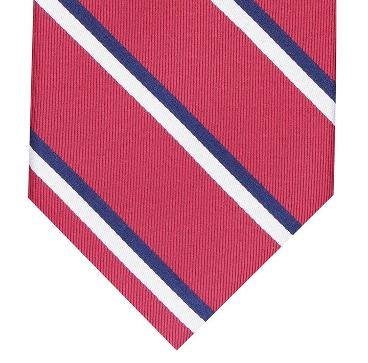 Club Room Men's Classic Stripe Tie Red Size Regular