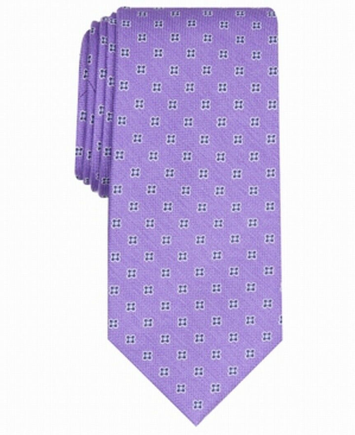 Club Room Men's Classic Floral Neat Tie Purple Size Regular