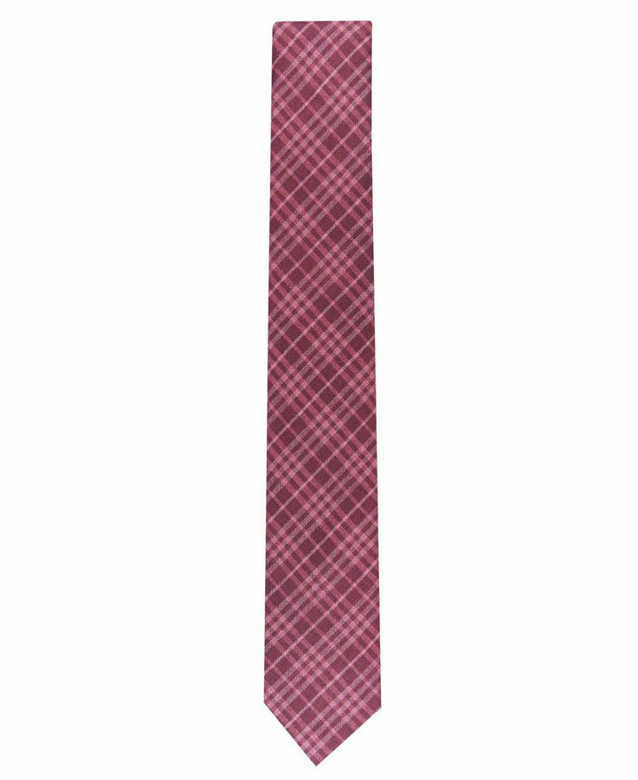 Bar III Men's Cooper Skinny Plaid Tie Red Size Regular