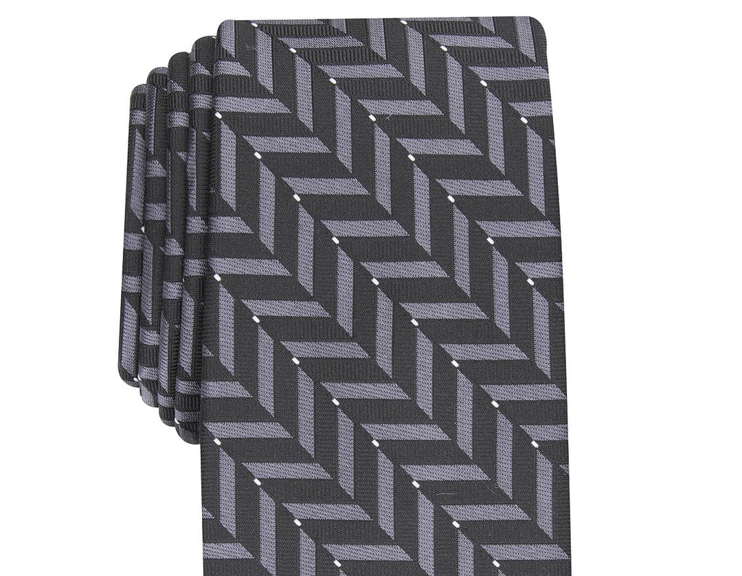 Alfani Men's Slim Geometric Tie  Black Size Regular