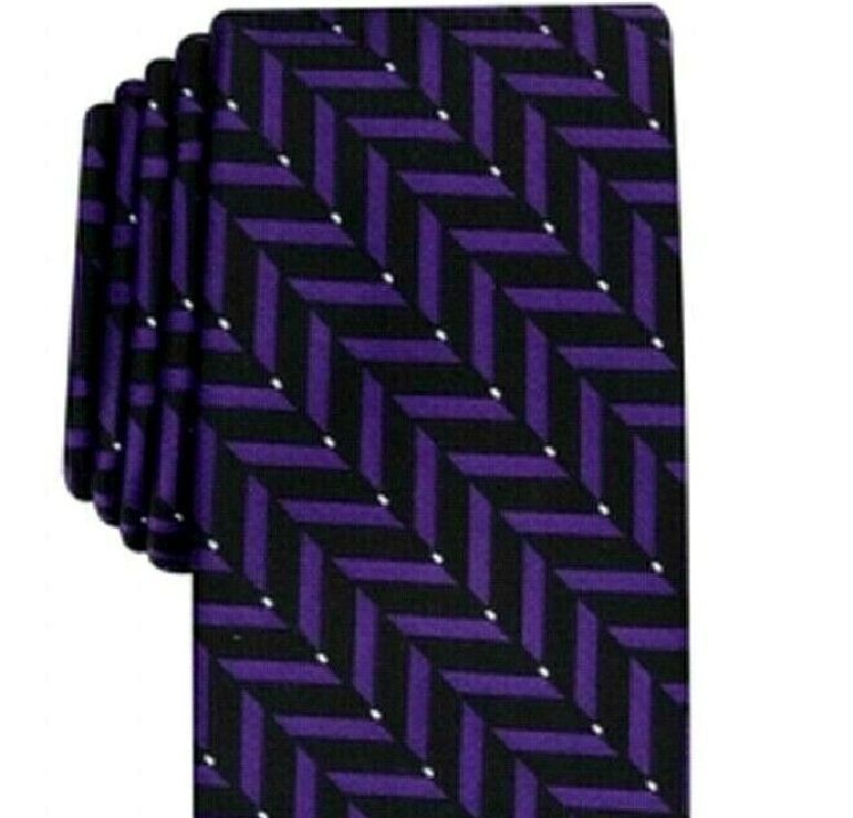 Alfani Men's Slim Geometric Tie Purple Size Regular