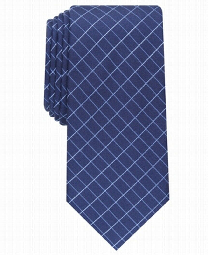 Alfani Men's Slim Grid Tie Navy Size Regular