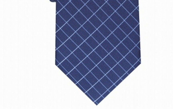 Alfani Men's Slim Grid Tie Navy Size Regular