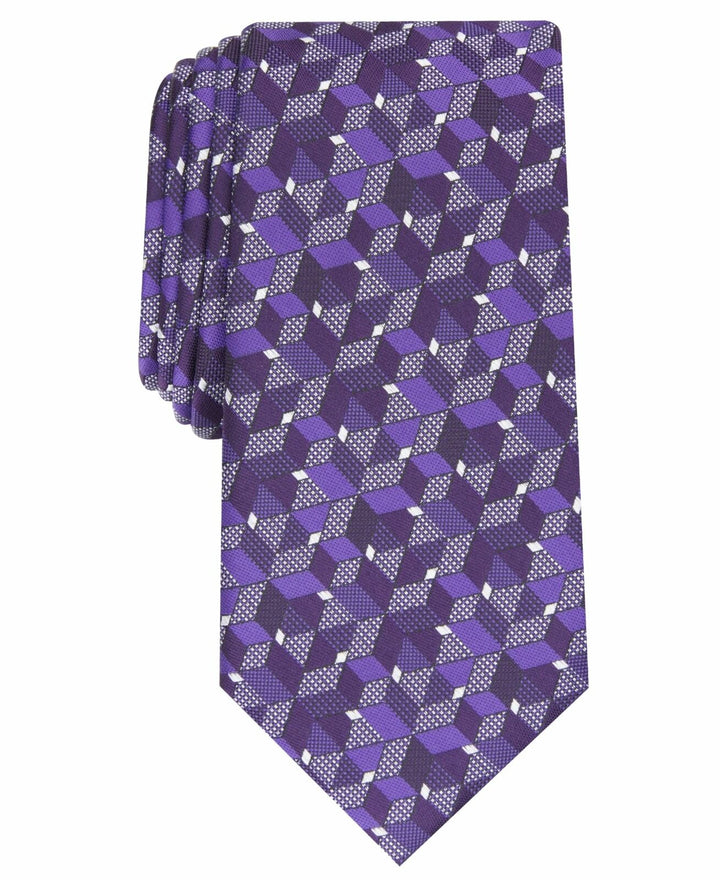 Alfani Men's Slim Geo Tie Purple One Size