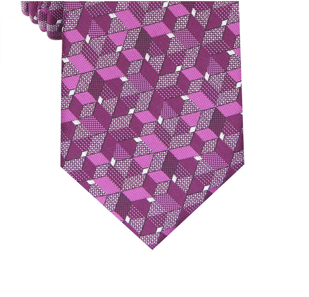 Alfani Men's Slim Geo Tie Pink One Size