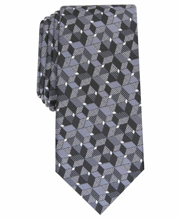 Alfani Men's Slim Geo Tie Black - Size Regular