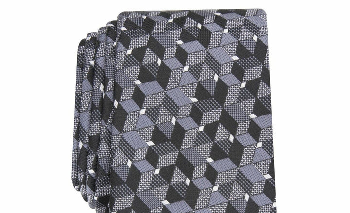 Alfani Men's Slim Geo Tie Black - Size Regular