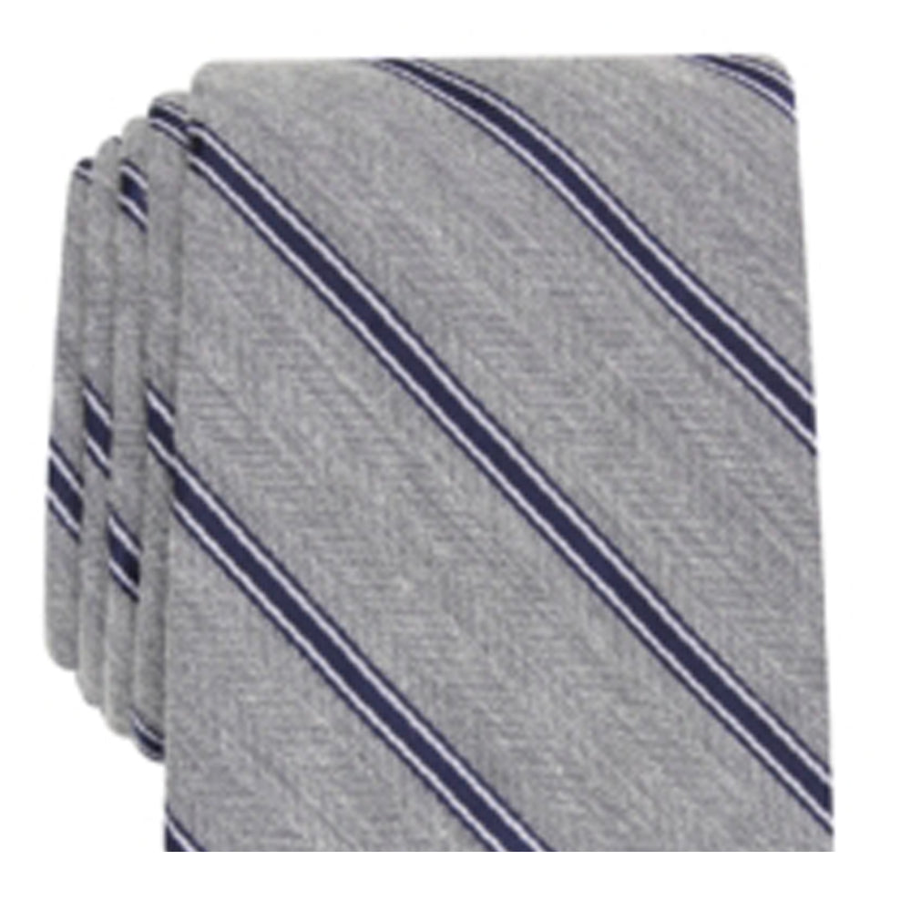 Club Room Men's Battalion Silk Blend Striped Neck Tie Gray Size Regular