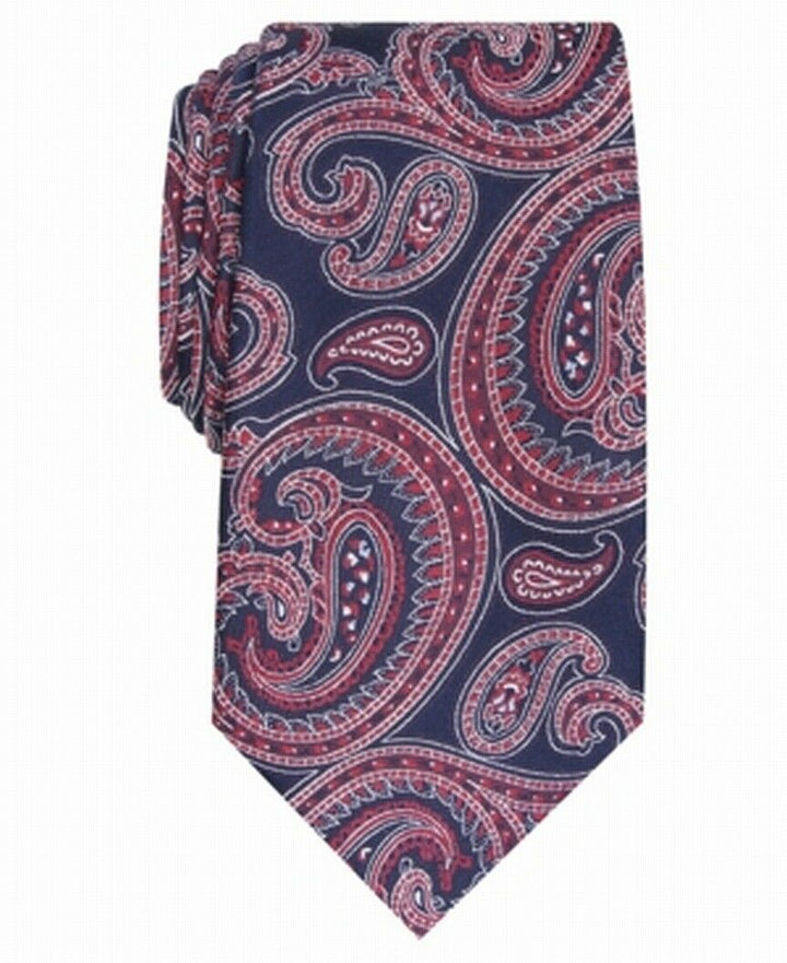 Tasso Elba Men's Paisley Silk Tie Red Size Regular