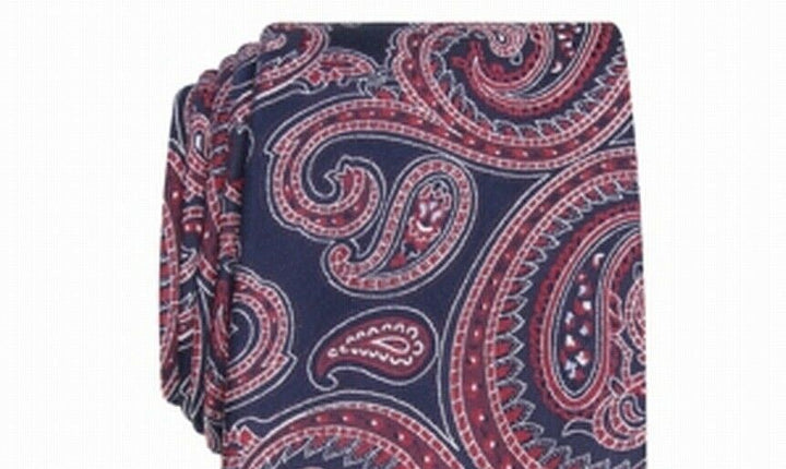 Tasso Elba Men's Paisley Silk Tie Red Size Regular