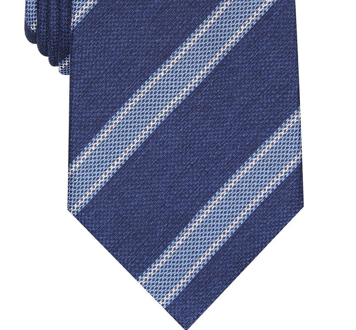 Tasso Elba Men's Classic Stripe Silk Tie Navy Size Regular