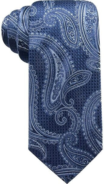 Tasso Elba Men's Classic Paisley Silk Tie Navy Size Regular