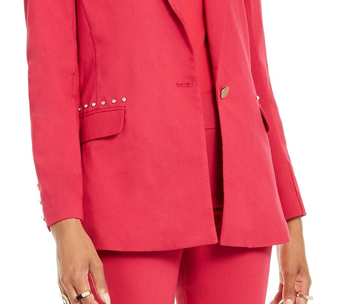 Thalia Sodi Women's Studded-Pocket Blazer Pink Size Small