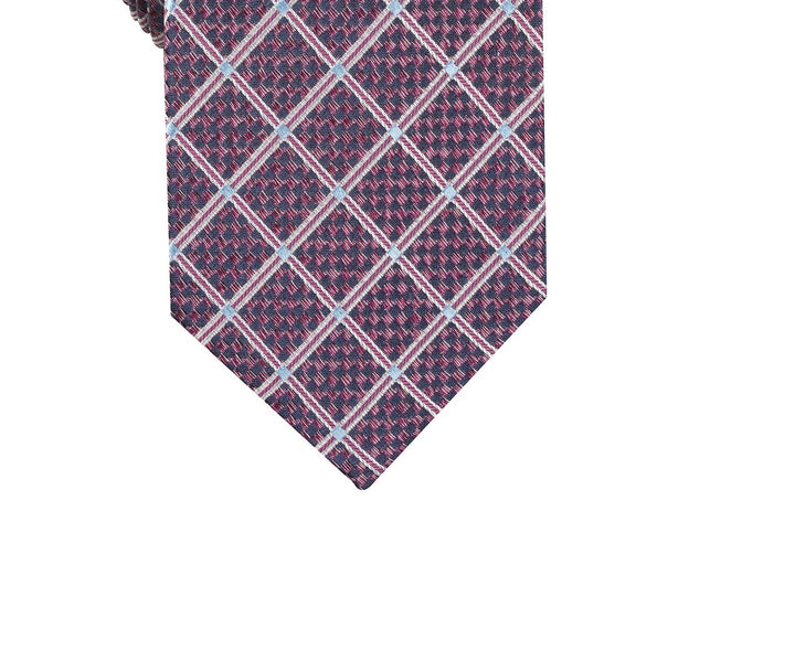 Perry Ellis Men's Edale Grid Silk Tie Red Size Regular