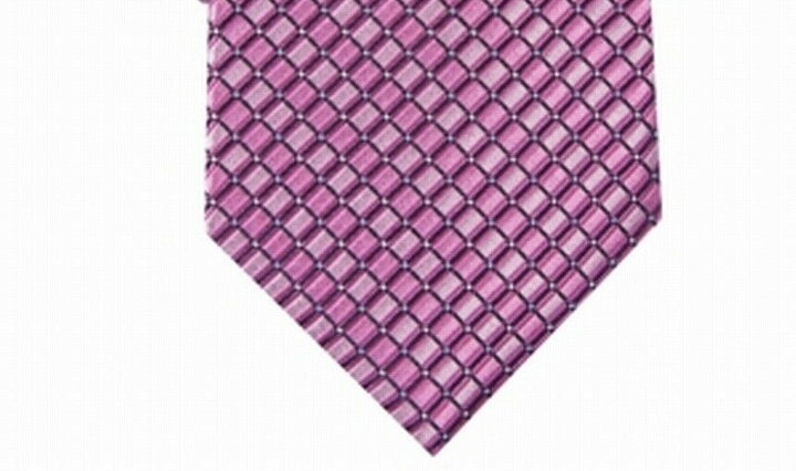 Perry Ellis Men's Nascarella Grid Tie Pink Size Regular