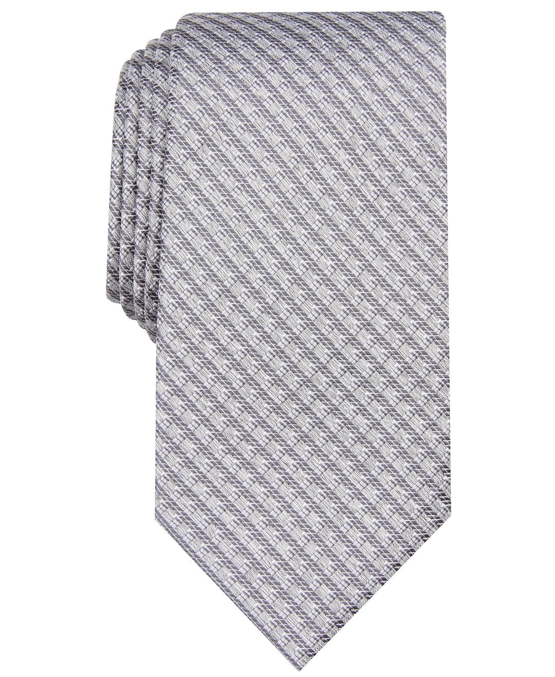 Perry Ellis Men's Bluefield Classic Grid Tie Gray Size Regular