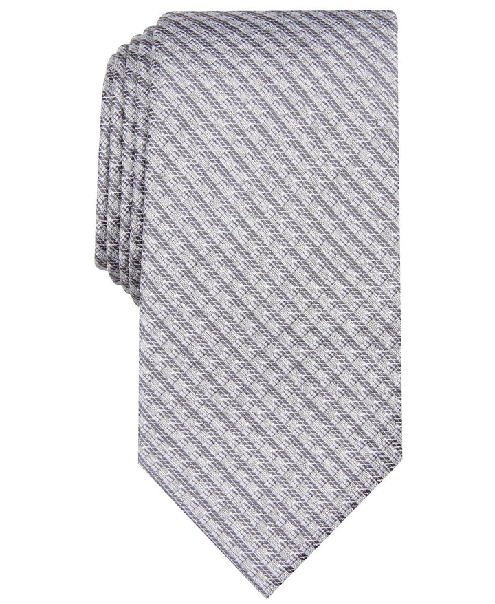 Perry Ellis Men's Bluefield Classic Grid Tie Gray Size Regular