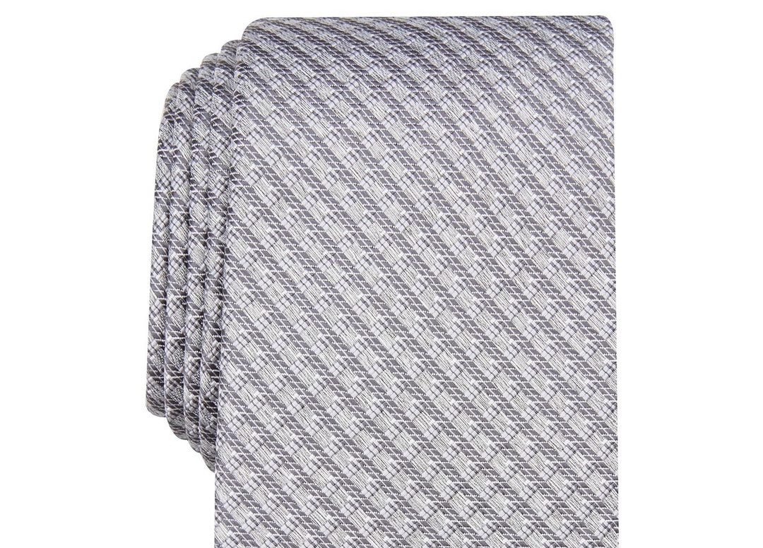 Perry Ellis Men's Bluefield Classic Grid Tie Gray Size Regular