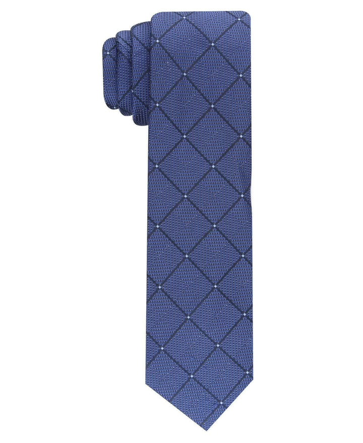 Perry Ellis Men's Burr Classic Geo Grid Tie Navy Size Regular