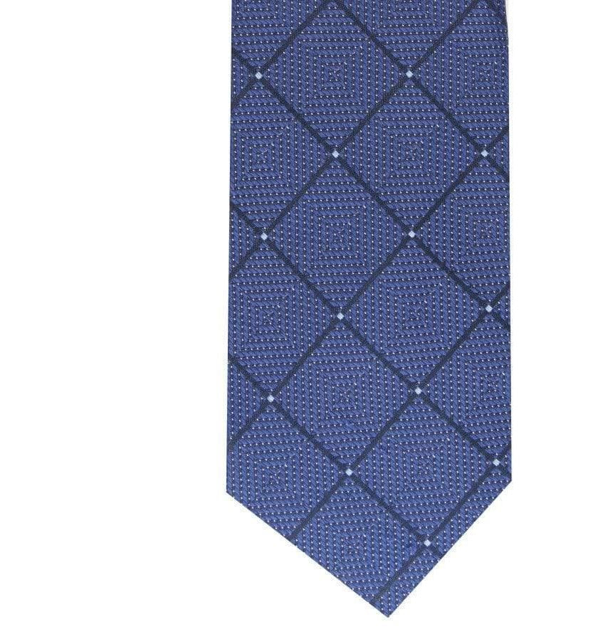 Perry Ellis Men's Burr Classic Geo Grid Tie Navy Size Regular