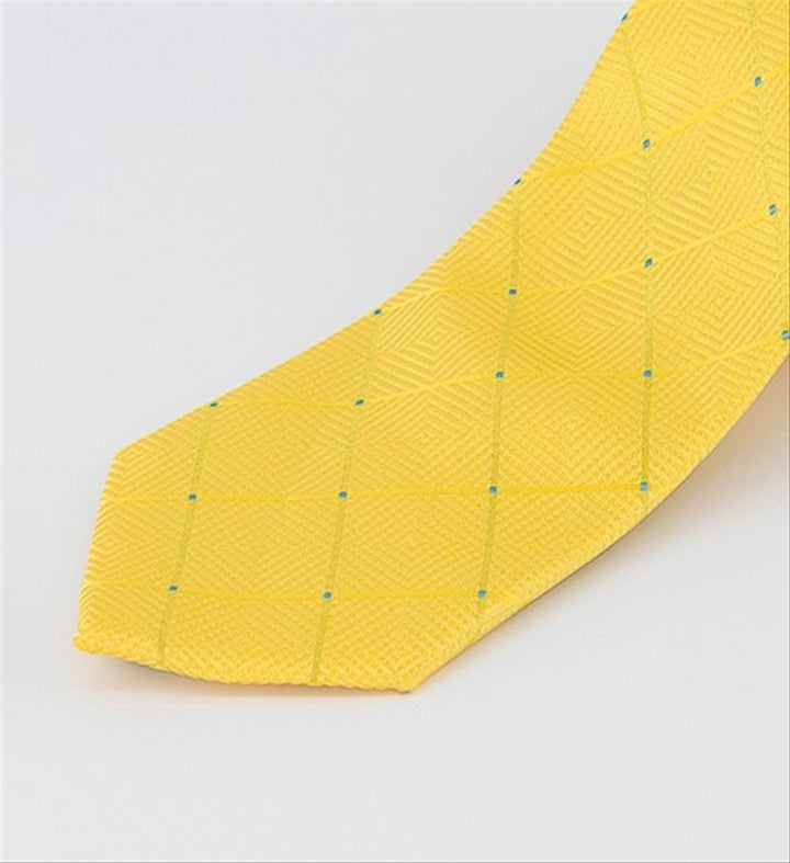 Perry Ellis Burr Classic Geo Grid Tie - Corbata para hombre, color amarillo, talla regular