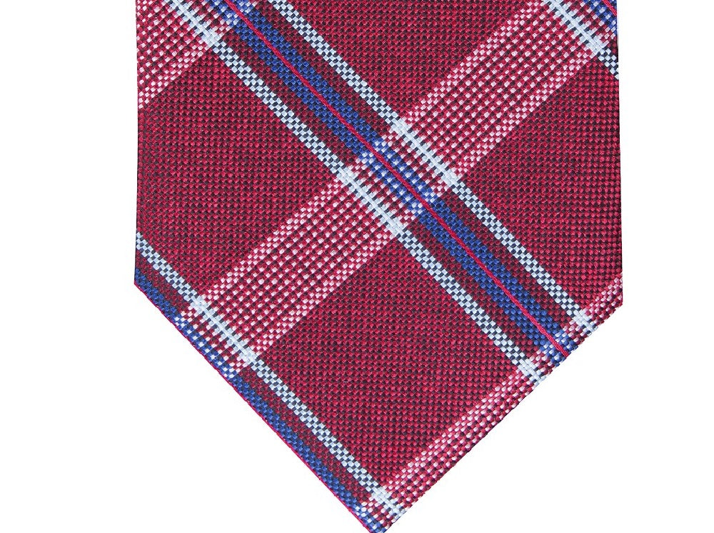 Perry Ellis Men's Dover Plaid Tie Med Purple Size Regular