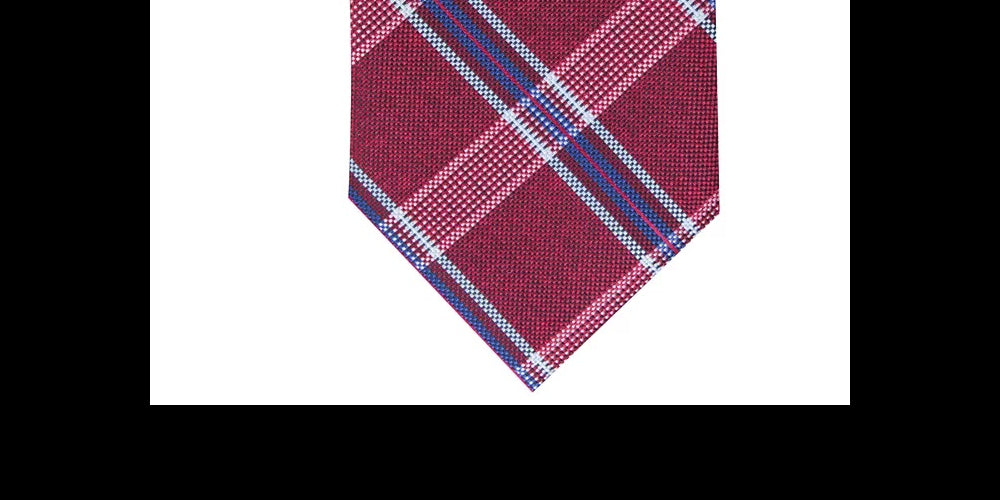 Perry Ellis Men's Dover Plaid Tie Red Size Regular