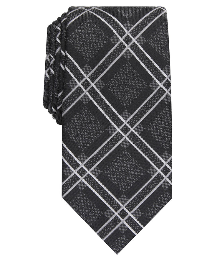 Perry Ellis Men's Denner Classic Plaid Tie Navy Size Regular