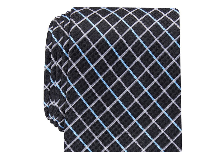 Perry Ellis Men's Elmdale Grid Tie Black Size Regular