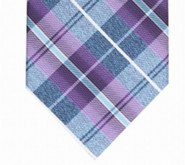 Perry Ellis Men's Dever Classic Plaid Tie Purple Size Regular