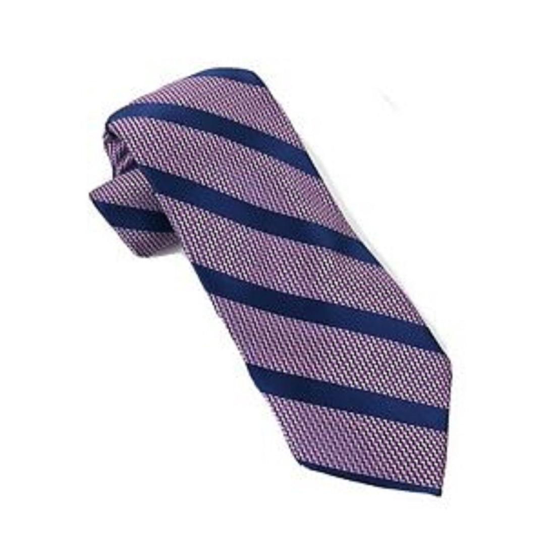 Perry Ellis Men's Brookford Stripe Tie Pink Size Regular