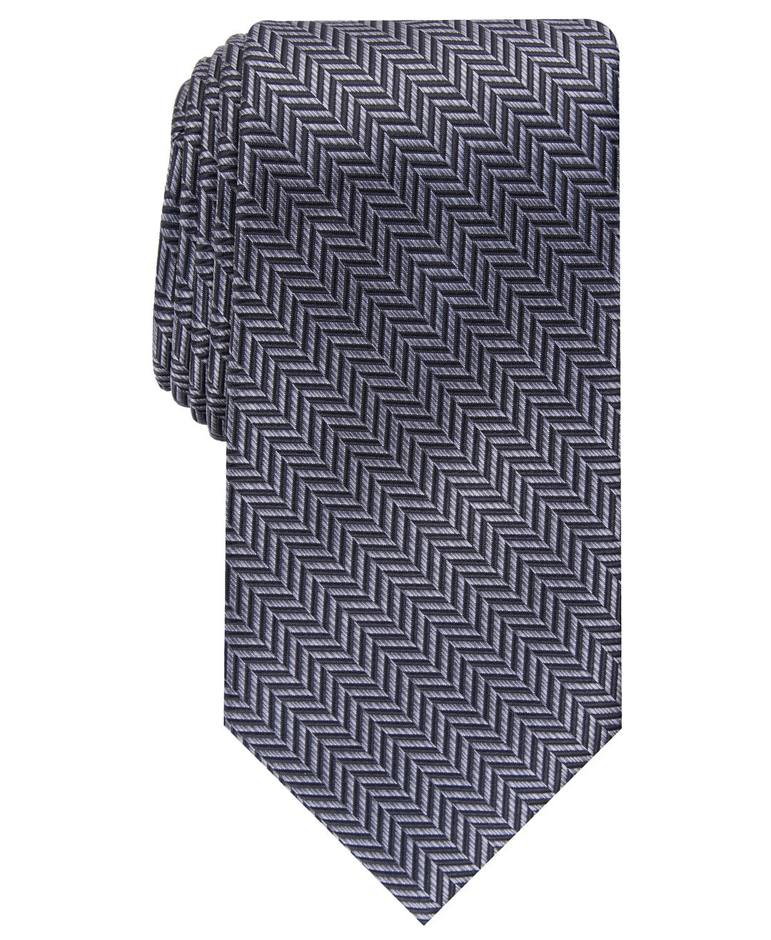 Perry Ellis Men's Savin Herringbone Tie Black Size Regular