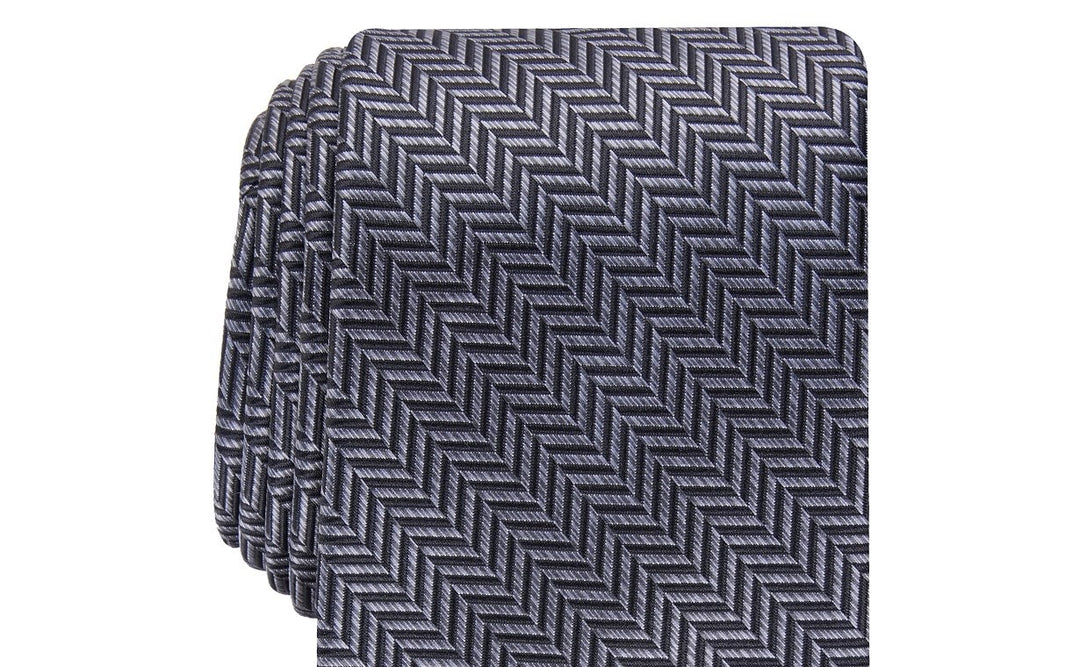 Perry Ellis Men's Savin Herringbone Tie Black Size Regular