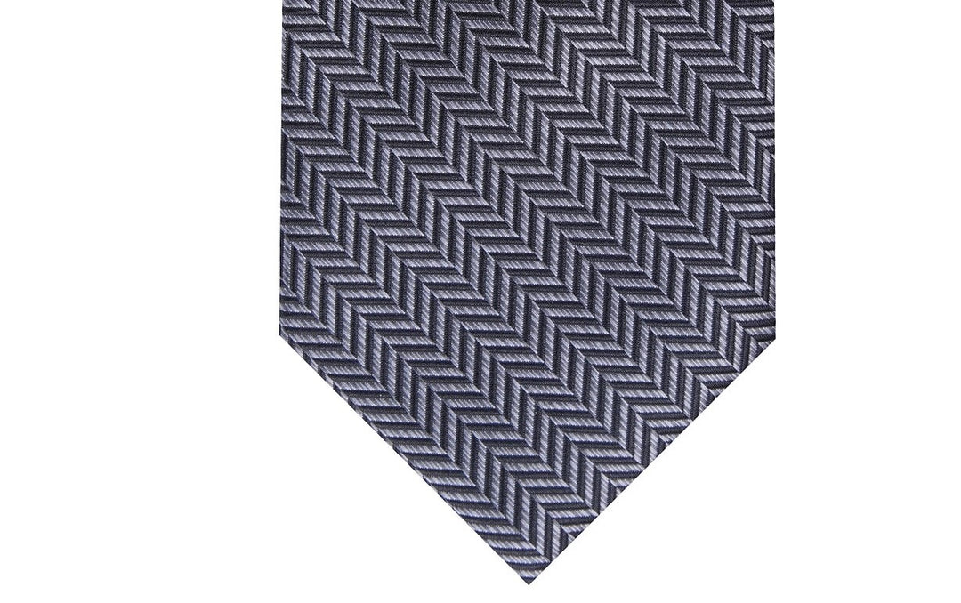 Perry Ellis Men's Savin Herringbone Tie Black Size Regular