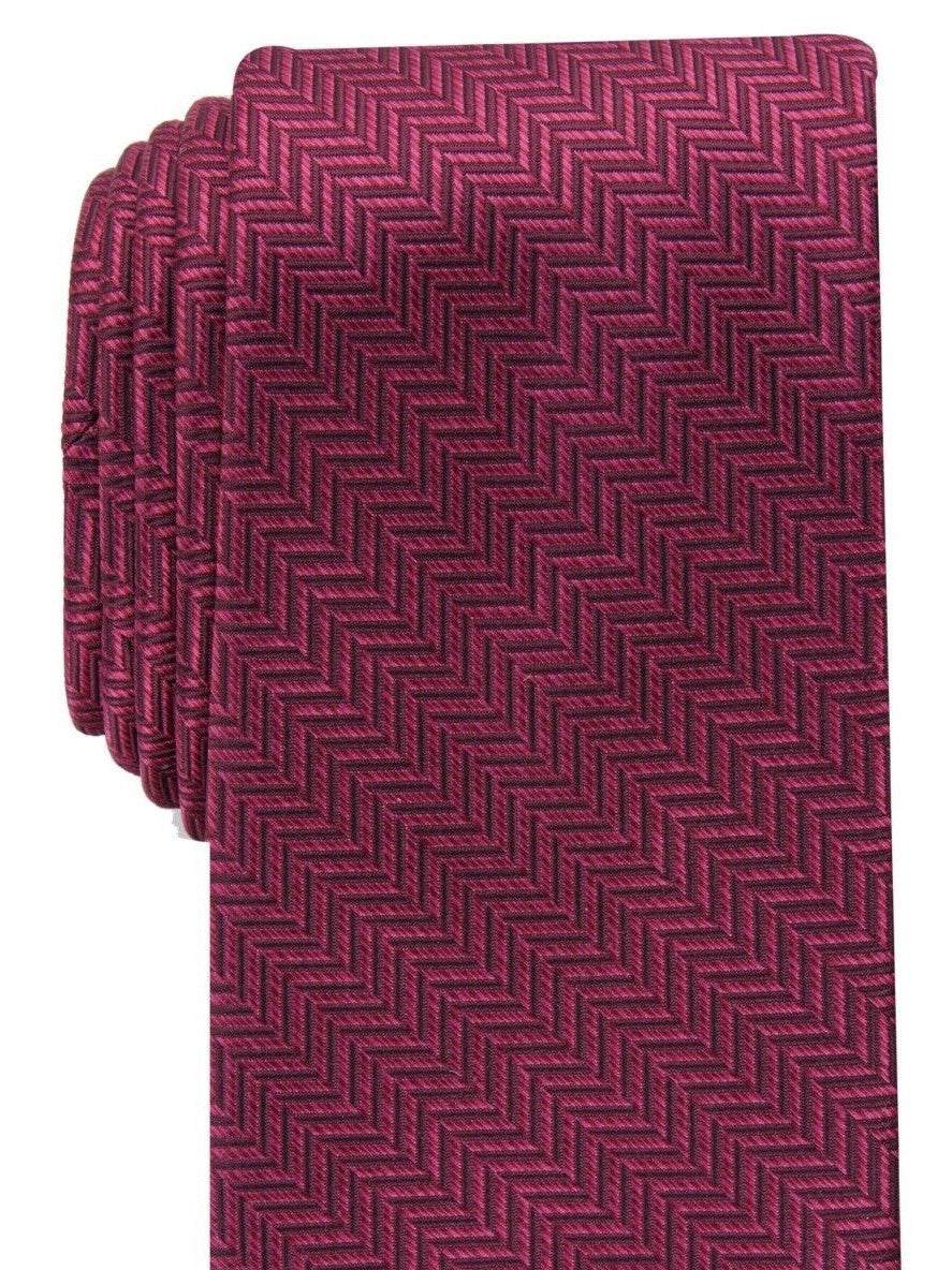 Perry Ellis Men's Savin Herringbone Tie Dark Red Size Regular