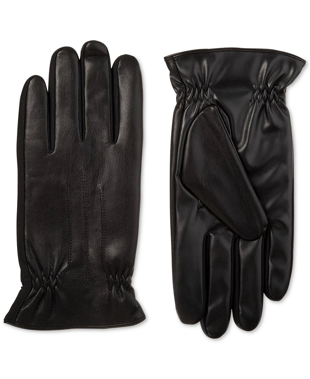 Isotoner Signature Men's Sleekheat Faux Nappa Gloves Black Size Large