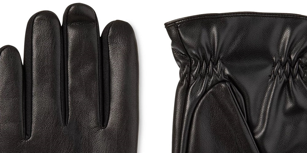 Isotoner Signature Men's Sleekheat Faux Nappa Gloves Black Size Large